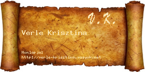 Verle Krisztina névjegykártya